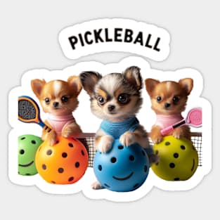 Chihuahua Pickleball Puppies Cute Design Sticker